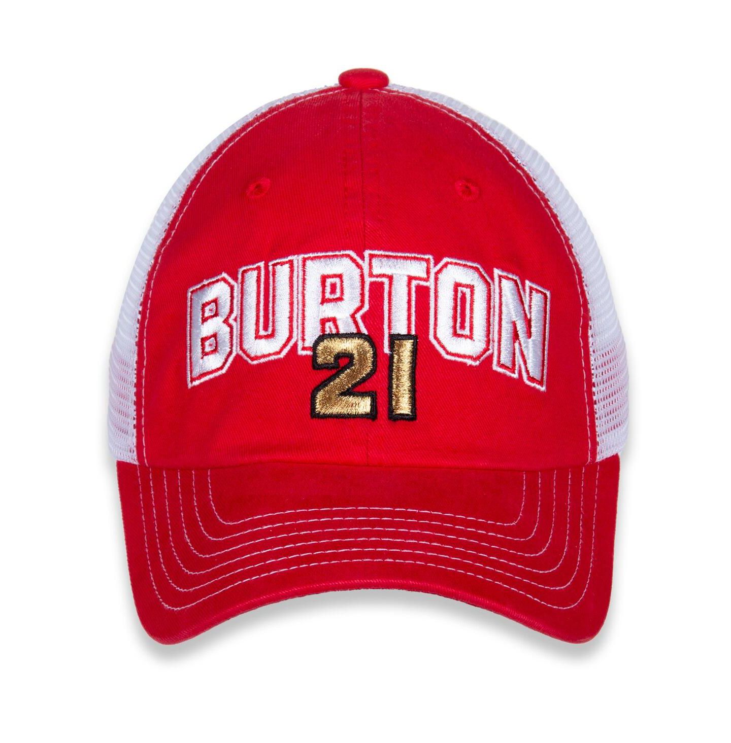 Женская кепка Checkered Flag Sports Red, White Harrison Burton Name and Number Adjustable Hat — фото 2
