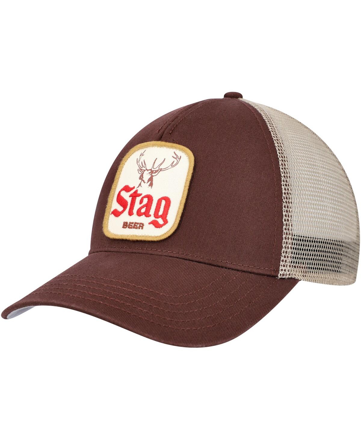 American Needle Men's  Brown, Cream Smokey The Bear Valin Trucker Snapback Hat In Brown,cream