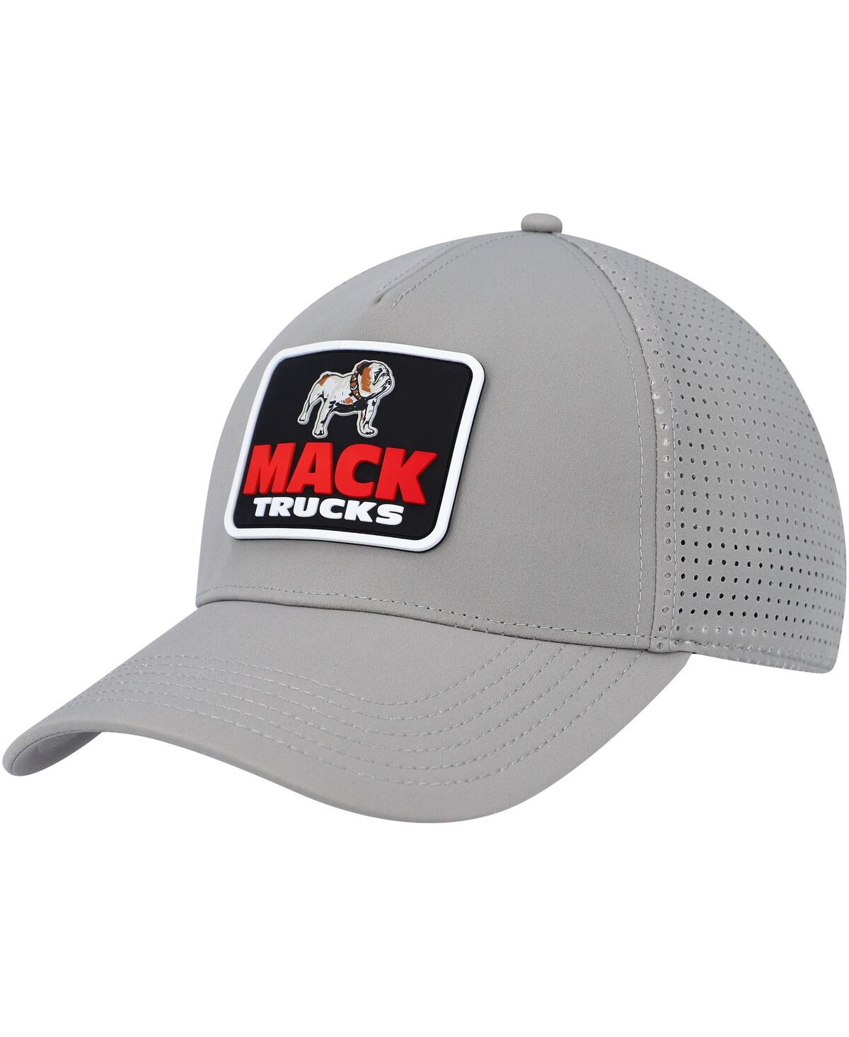Men's American Needle Gray Mack Trucks Super Tech Valin Trucker Snapback Hat - Gray