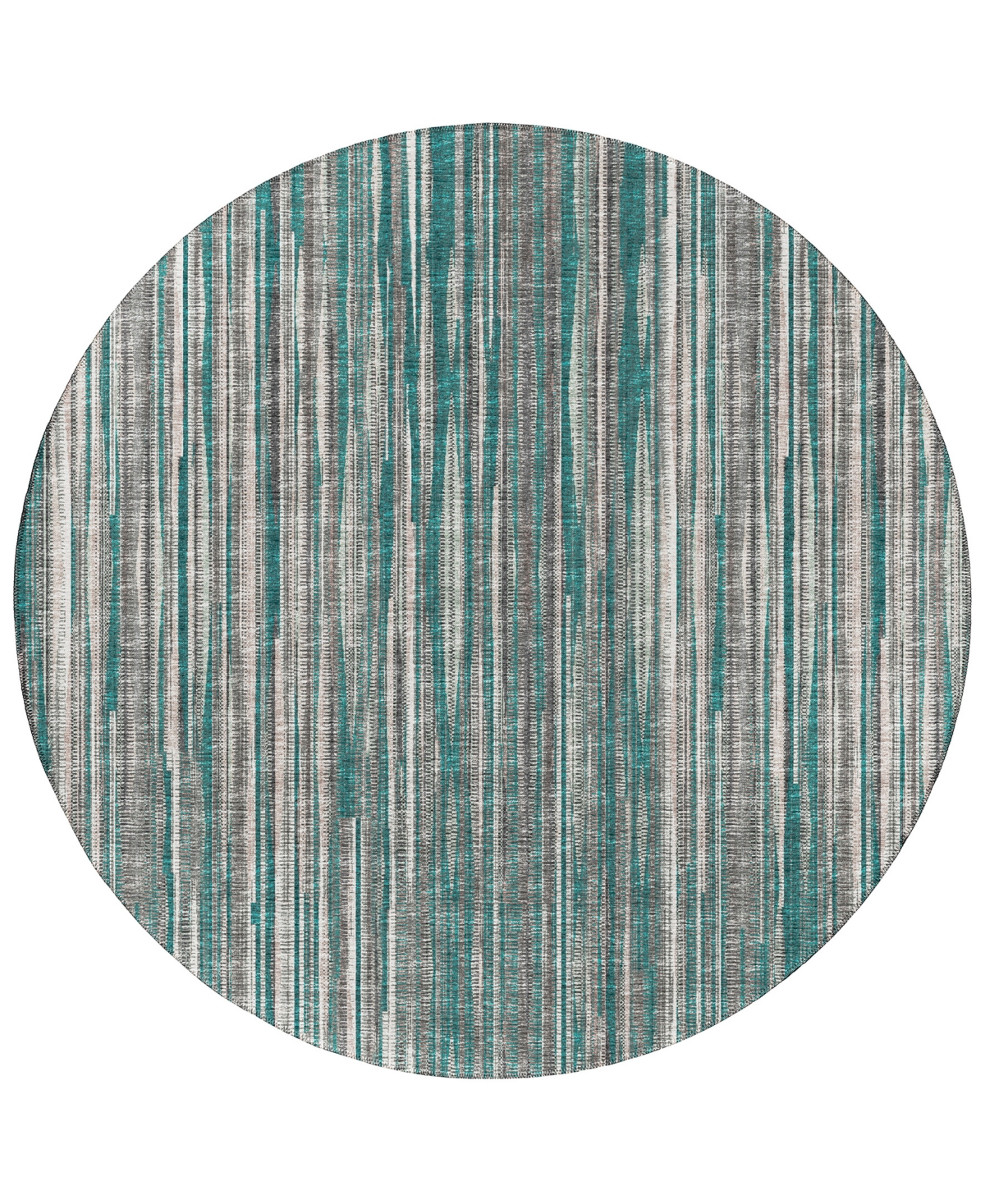 Addison Waverly Outdoor Washable AWA31 8' x 8' Round Area Rug - Teal