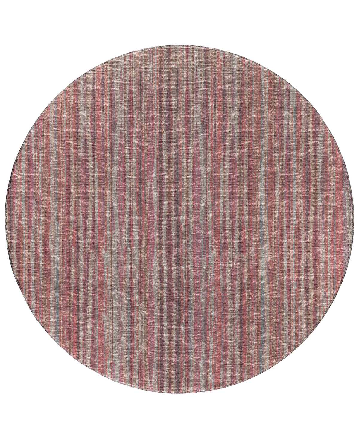 Addison Waverly Outdoor Washable AWA31 8' x 8' Round Area Rug - Burgundy