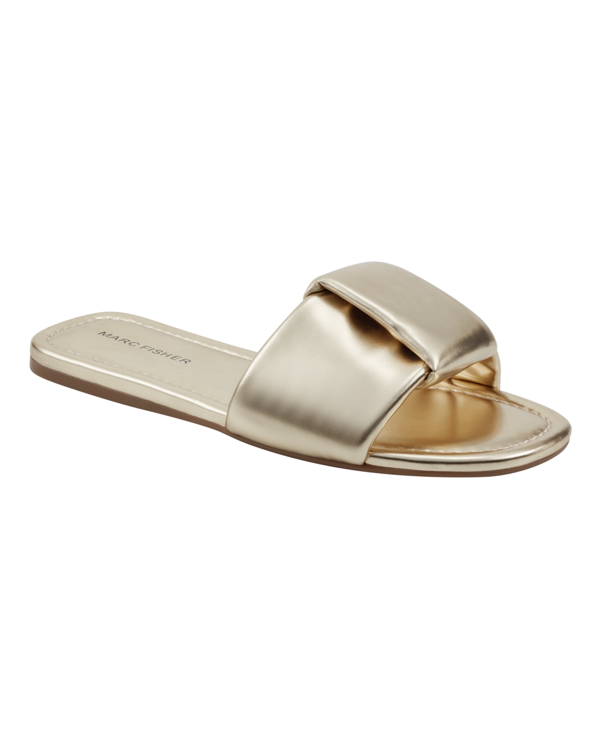 Marc Fisher Women's Finlia Almond Toe Slip-on Casual Sandals In Gold - Manmade