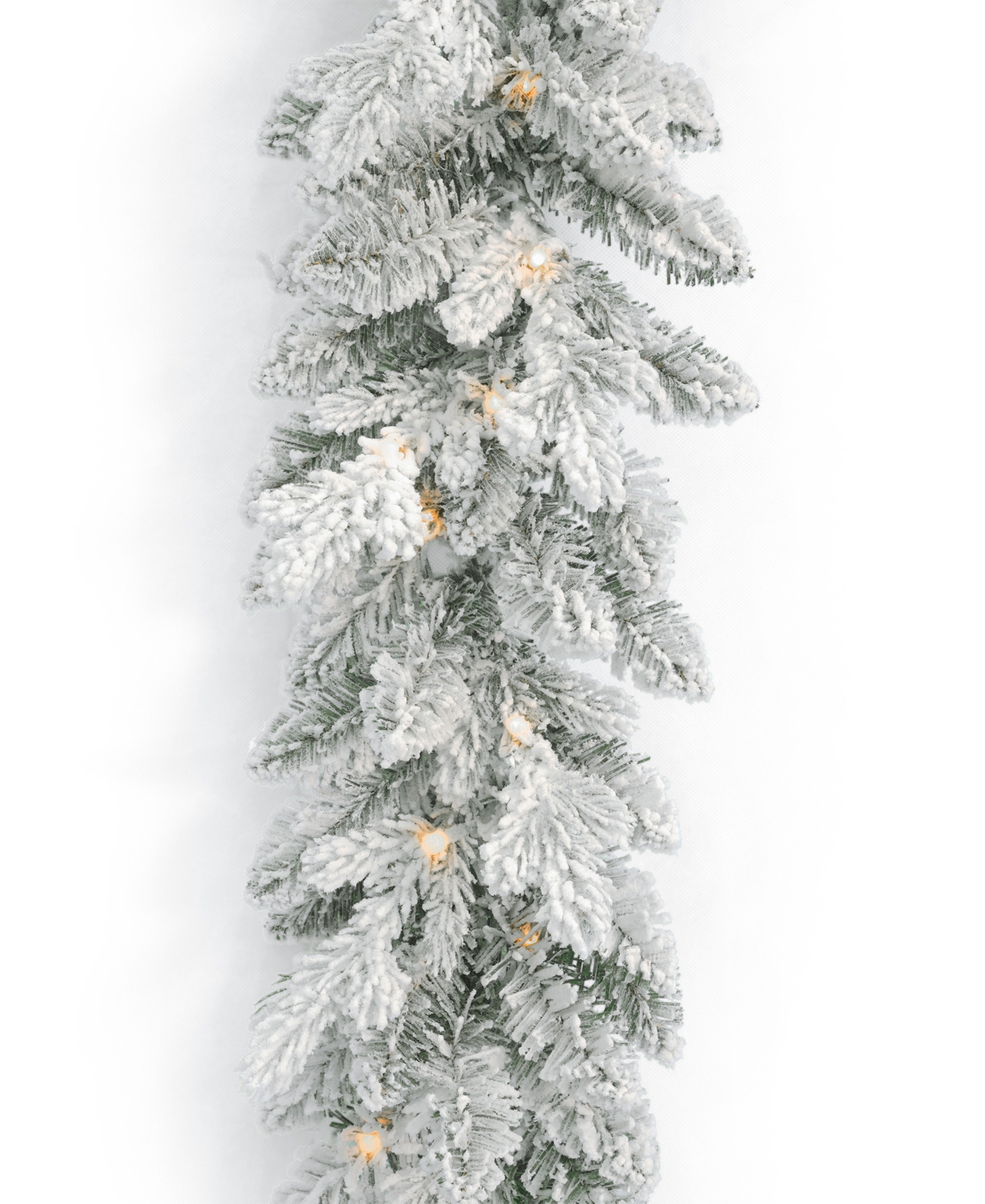 Shop Seasonal The Bluffton 6' Pe, Pvc Garland Flocked, 141 Tips, 35 Rgb Lights With Remote Control In White