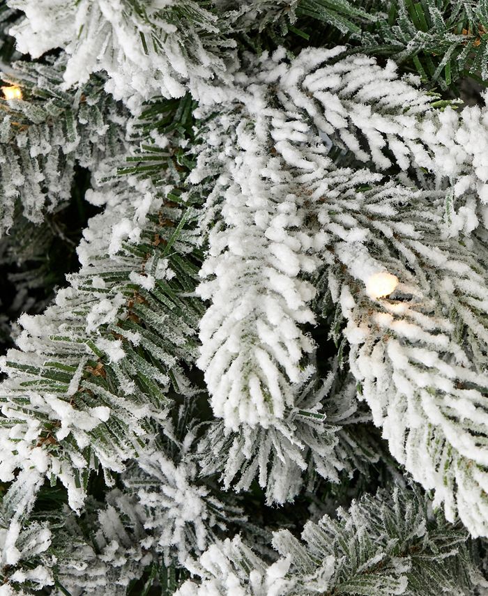 Seasonal Estes Pine Flocked 4' PreLit PE, PVC Porch Tree in Urn, 312