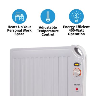 Portable 400 Watt Under Desk Heater with Slim Fit Design and Silent, Energy Efficient Operation