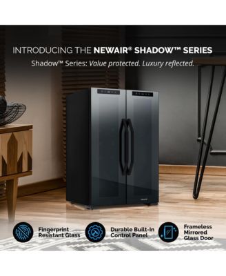 Shadow Series Wine Cooler Refrigerator 12 Bottle & 39 Can Dual Temperature Zones, Freestanding Mirrored Wine and Beverage Fridge with Double-Layer Tempered Glass Door & Compressor Cooling