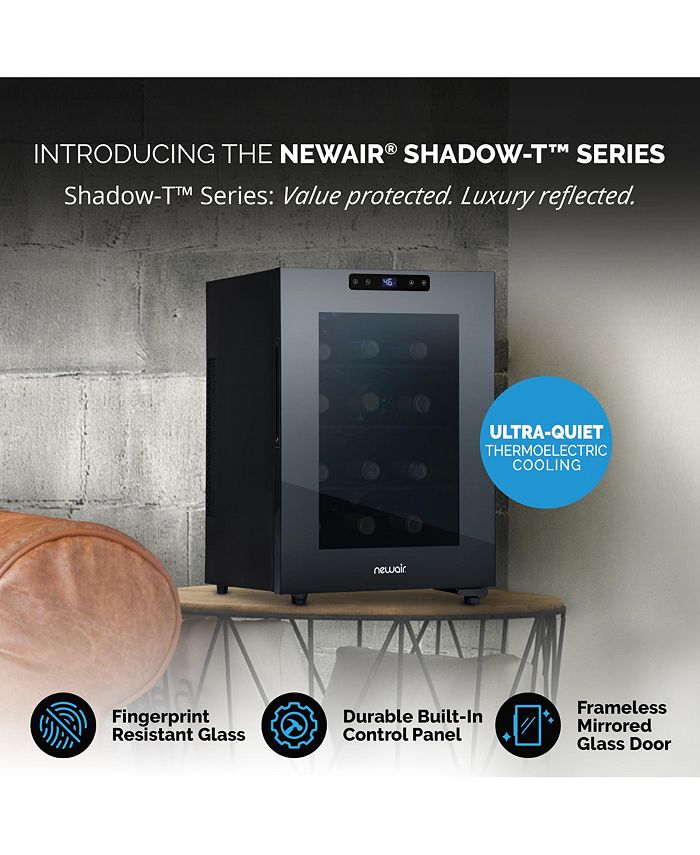 Newair ShadowT Series Wine Cooler Refrigerator, 12 Bottle Countertop