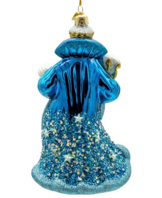 7" Bellissimo Glass Under The Sea Santa Ornament