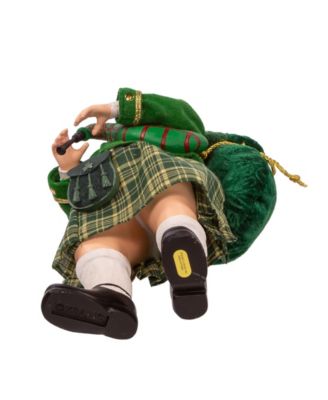10.5" Fabriche Musical Irish Bagpiper Santa