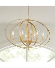Possini Euro Design Milne Bronze Gold Drum Pendant Chandelier 20 Wide  Modern Crystal 5-Light Fixture for Dining Room House Kitchen Island Entryway