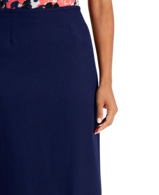 Women's Stretch Crepe Column Midi Skirt