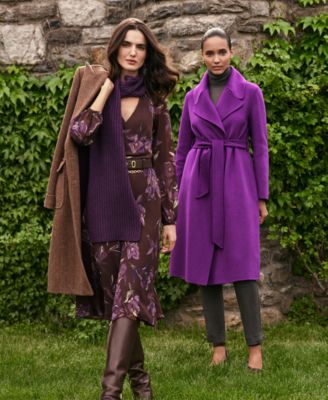 Ameri LAUREN OVER COAT 刺繍ロングコートpurple Ameri LAUREN OVER COAT 刺繍ロングコートpurple