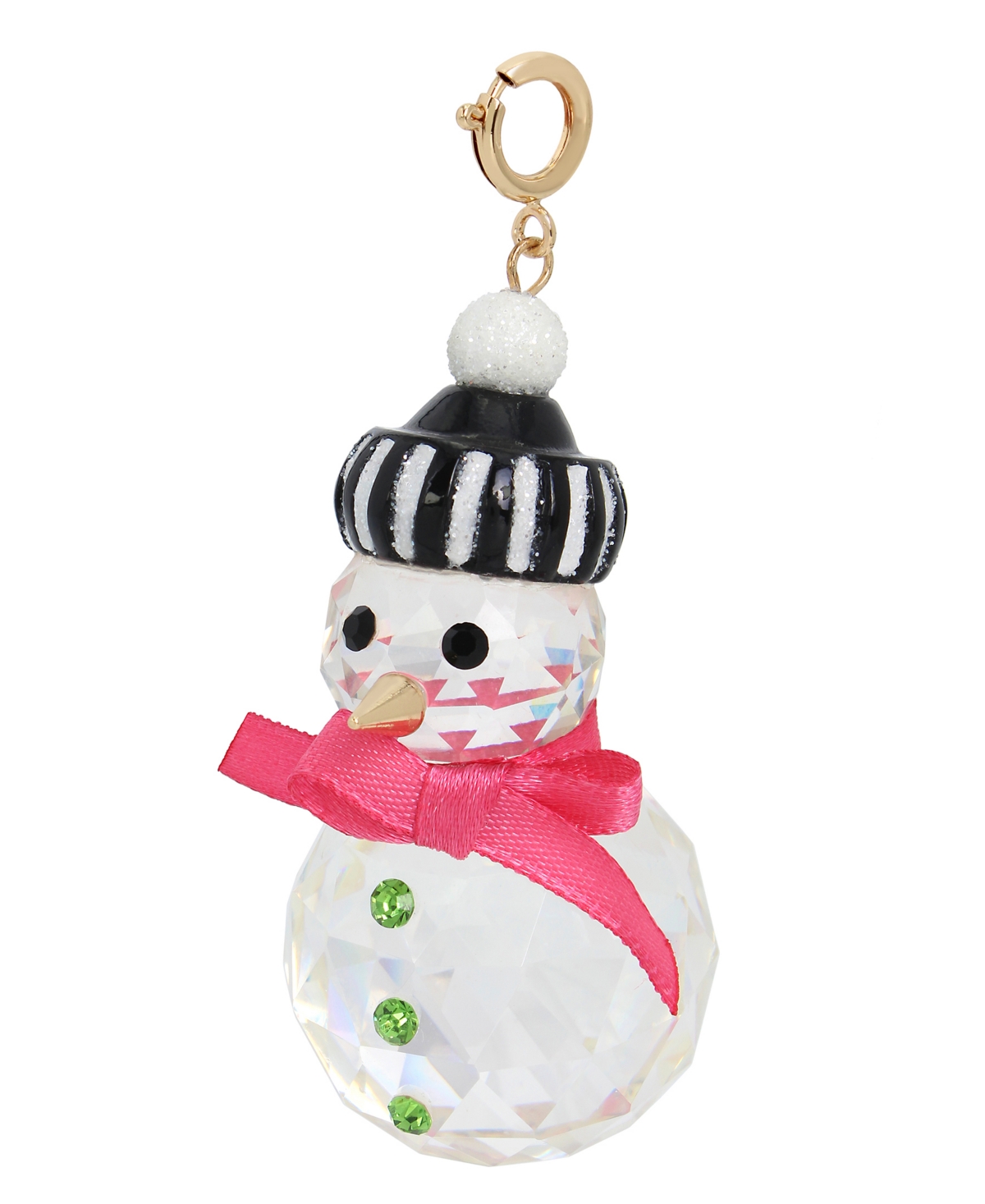 Shop Betsey Johnson Faux Stone Snowman Convertible Ornament Necklace In Crystal,gold