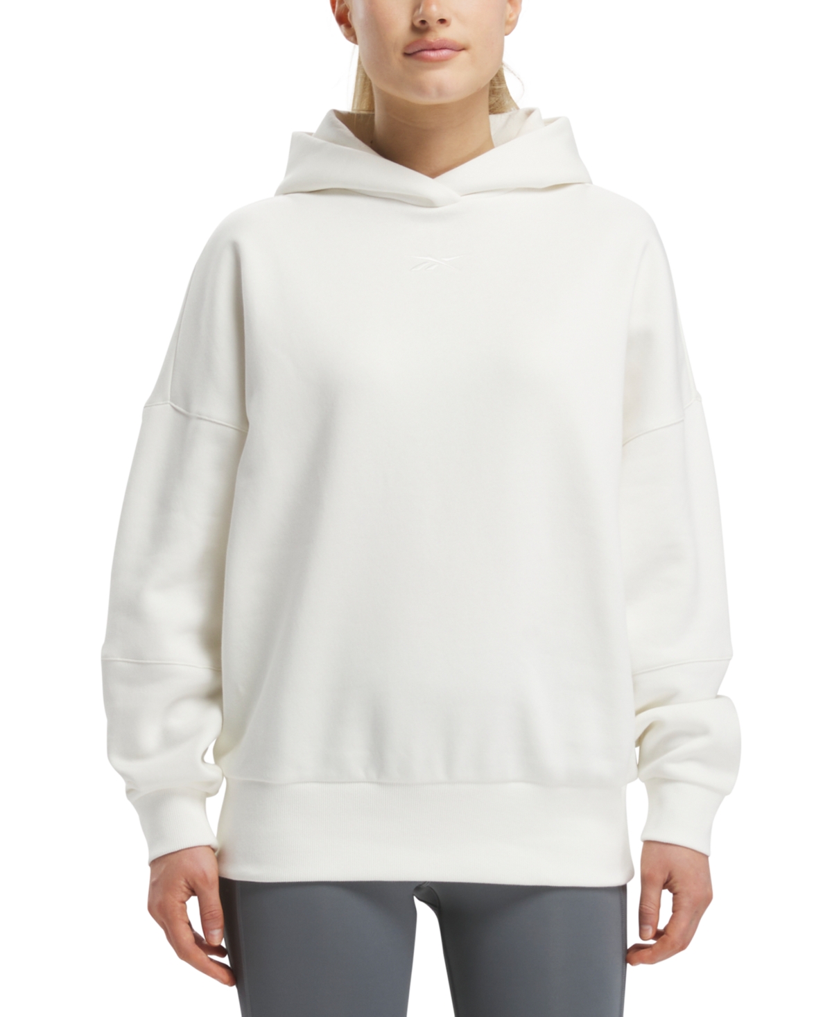 Reebok Women's Lux Oversized Sweatshirt Hoodie, A Macy's Exclusive In Chalk