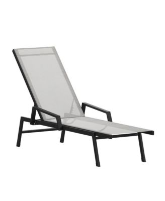 Braelin Textilene Adjustable 5 Position Patio Chaise Lounge With Armrests And Metal Frame