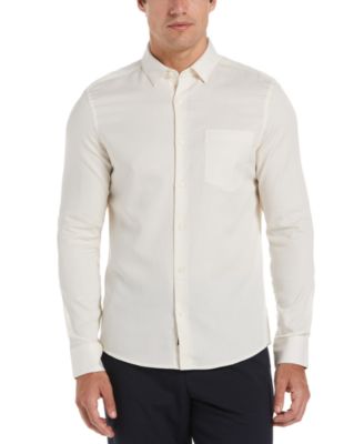 Perry Ellis - Men's Untucked Slim-Fit Twill Long-Sleeve Shirt