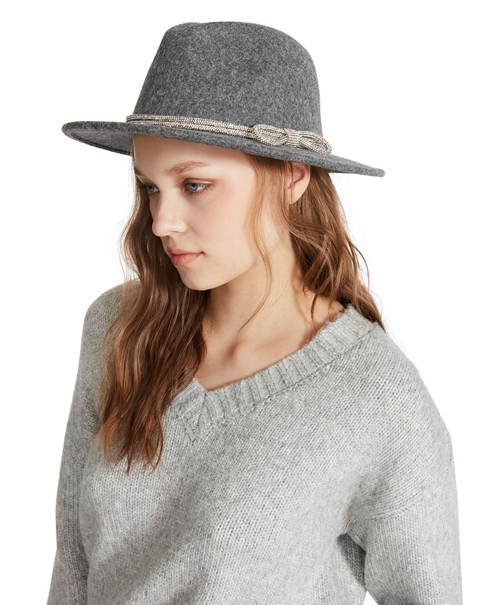 Steve Madden Women's Rhinestone BowTrim Fedora Macy's