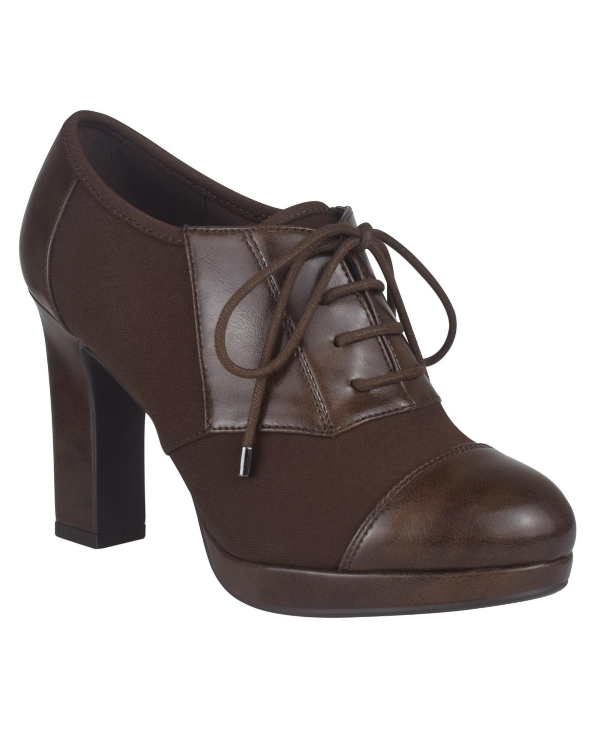Women's Olsen Stretch Lace Up Oxford Heeled Shooties - Mink Brown
