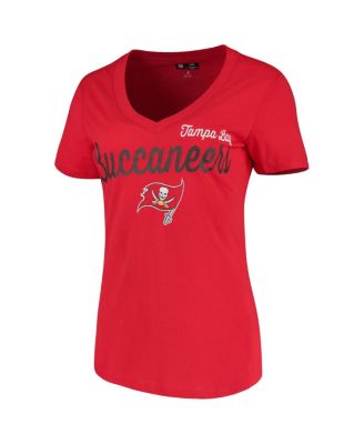 Tampa Bay Buccaneers Womens V-Neck T-shirt Dress Skirt Short Sleeve Sundress