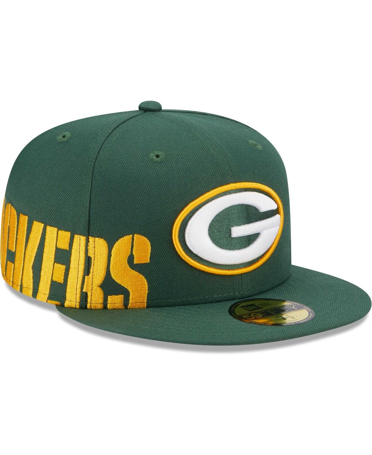 Shop New Era Men's  Green Green Bay Packers Arch 59fifty Fitted Hat