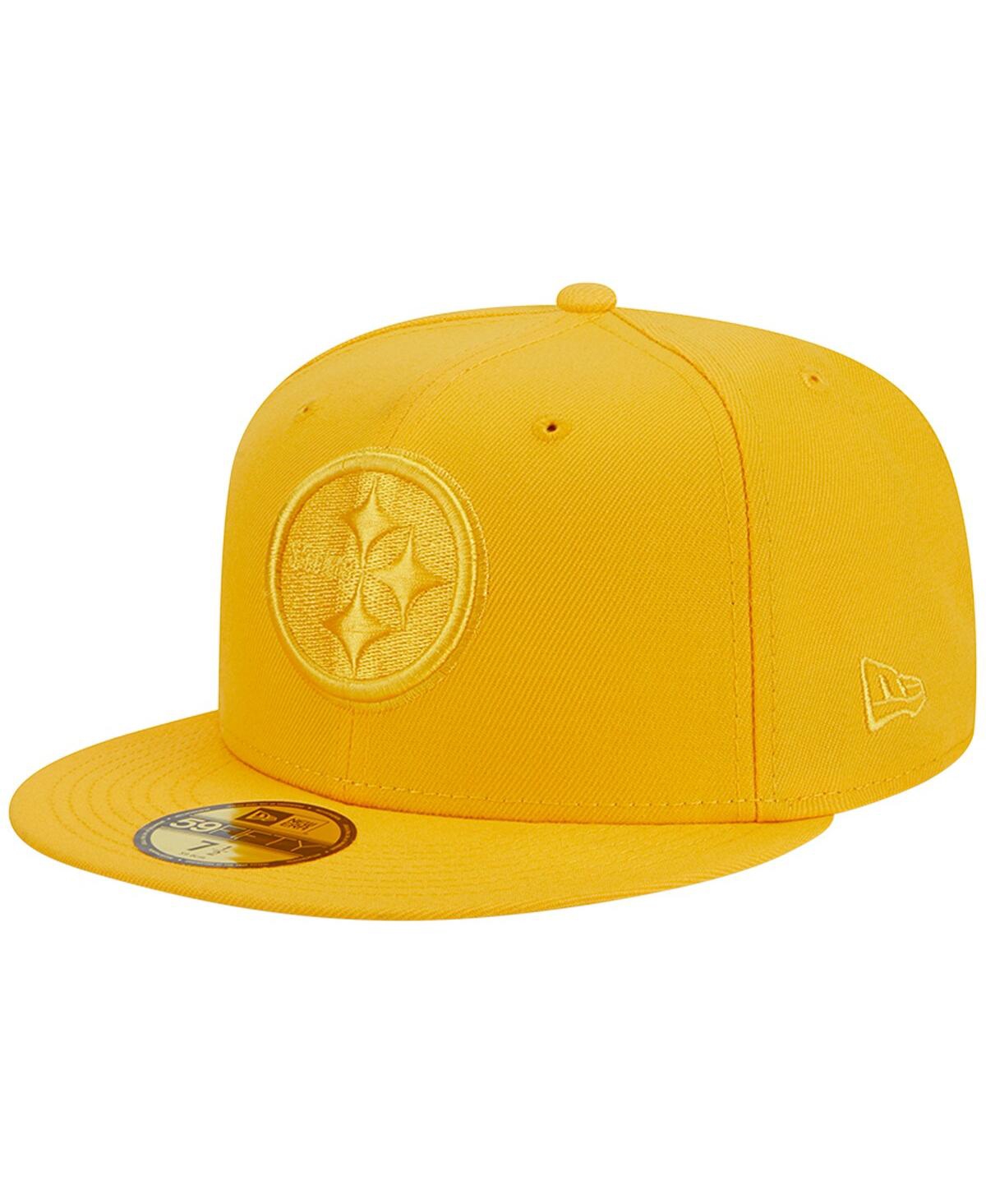 Shop New Era Men's  Gold Pittsburgh Steelers Color Pack 59fifty Fitted Hat