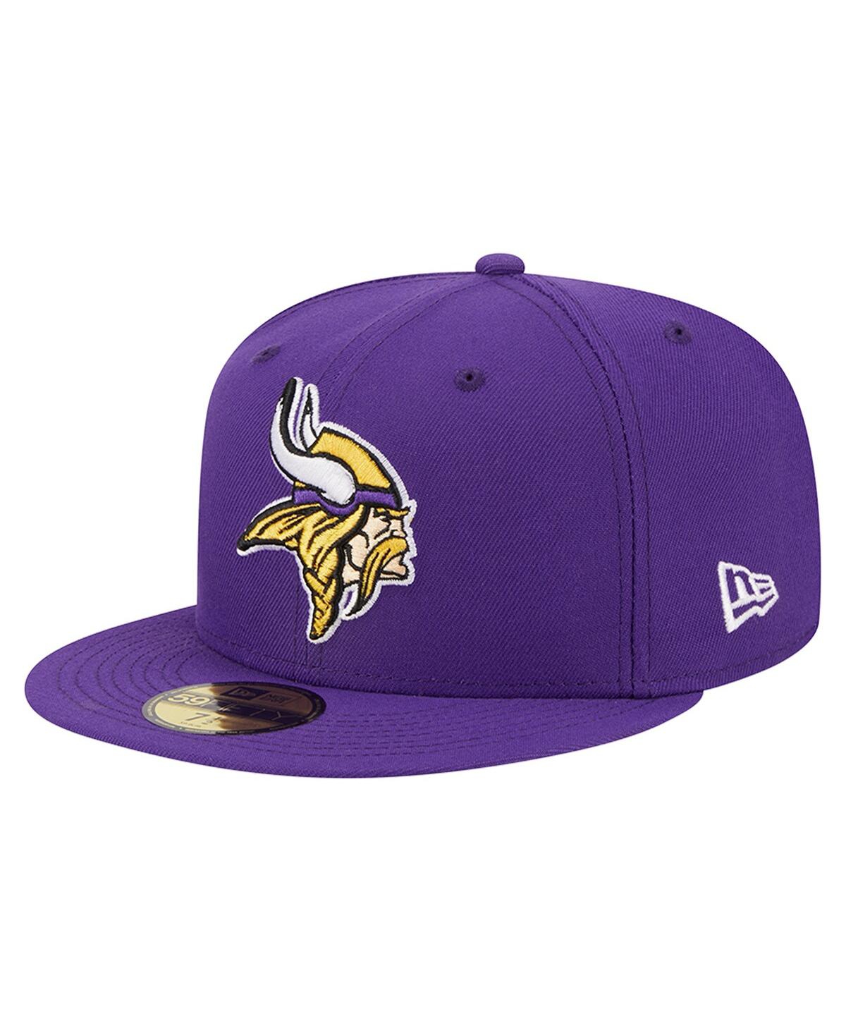 Shop New Era Men's  Purple Minnesota Vikings Main 59fifty Fitted Hat