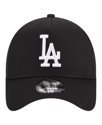 Men's Black Los Angeles Dodgers A-Frame 9FORTY Trucker Adjustable Hat