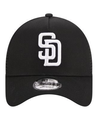 Men's Black San Diego Padres A-Frame 9FORTY Trucker Adjustable Hat