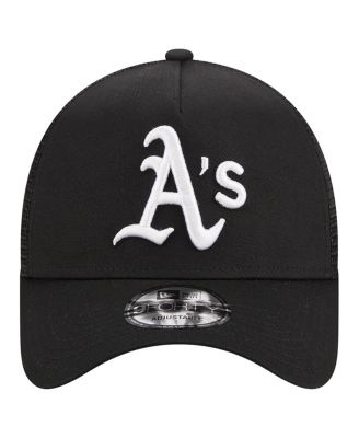 Men's Black Oakland Athletics A-Frame 9FORTY Trucker Adjustable Hat