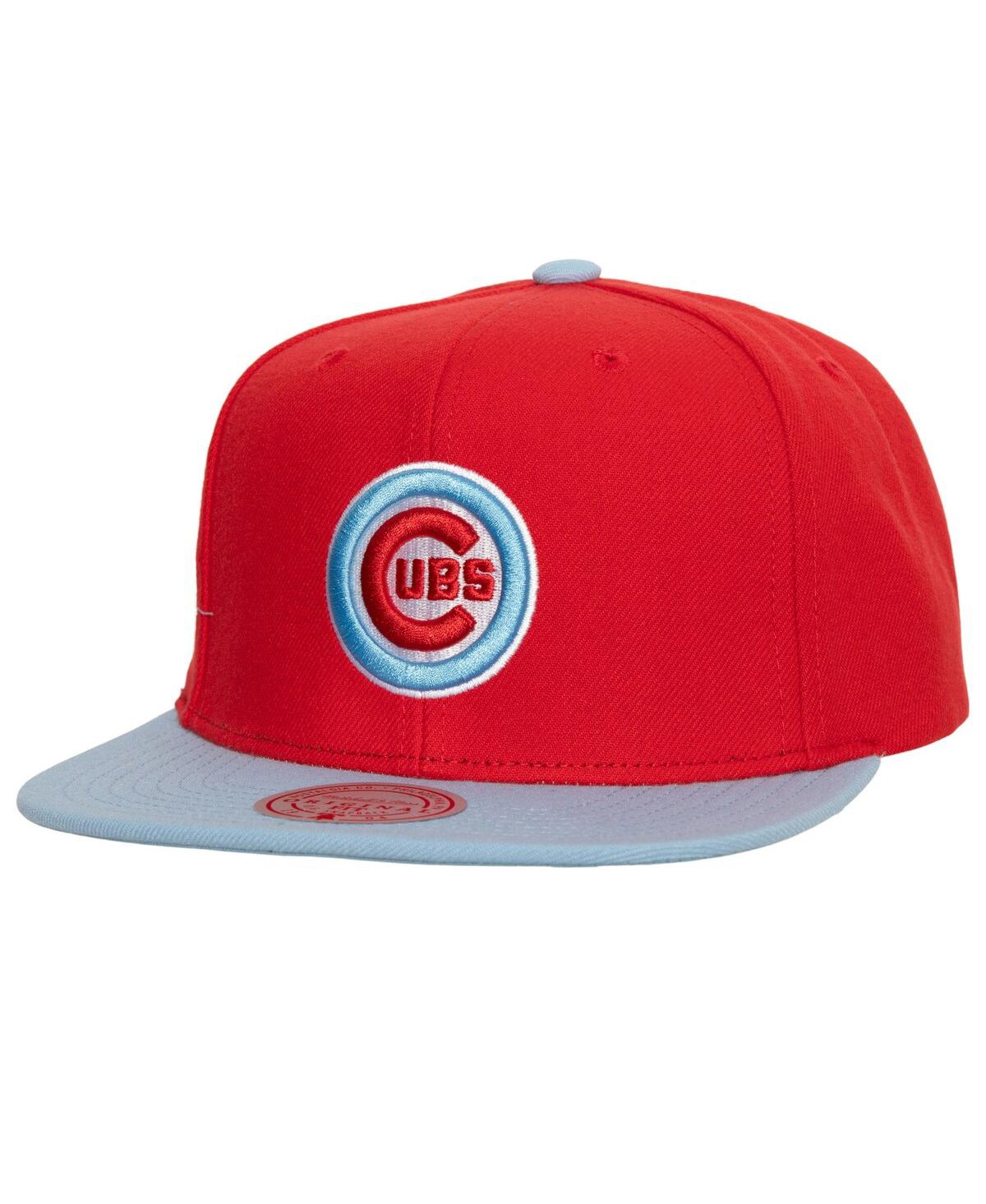 Mitchell & Ness Men's  Red, Light Blue Chicago Cubs Hometown Snapback Hat In Red,light Blue