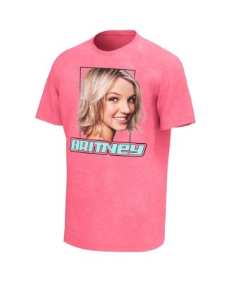 Men's Pink Britney Spears Smile Washed Graphic T-shirt