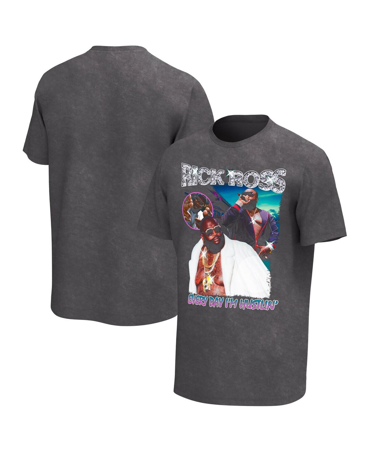Philcos Men's Charcoal Rick Ross Collage Washed Graphic T-shirt