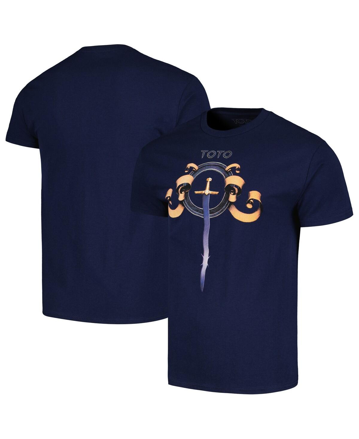Manhead Merch Men's  Navy Toto Self Titled Sword Graphic T-shirt