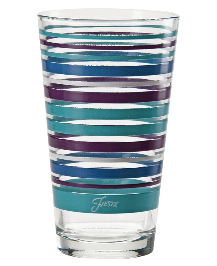 Fiesta Coastal Stripes 16Ounce Tapered Cooler Glass, Set of 4 Macy's