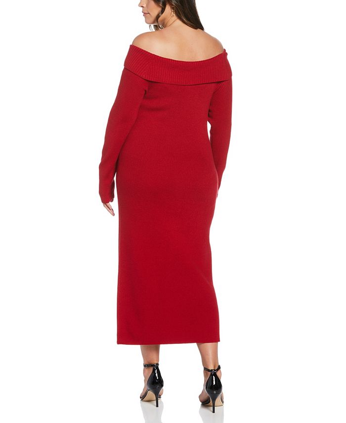 ELLA Rafaella Plus Size OffTheShoulder Long Sleeve Sweater Dress Macy's