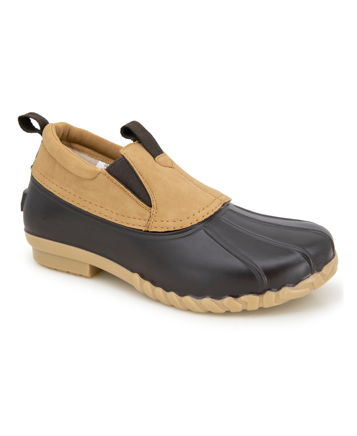 Jbu Men's Water Resistant Marsh Chelsea Duck Shoes In Dark Brown,beige