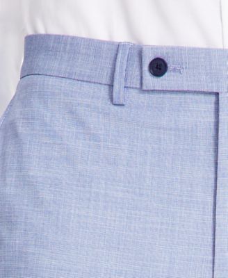 Men's Modern-Fit Bi-Stretch Light Blue Check Suit Separate Pants