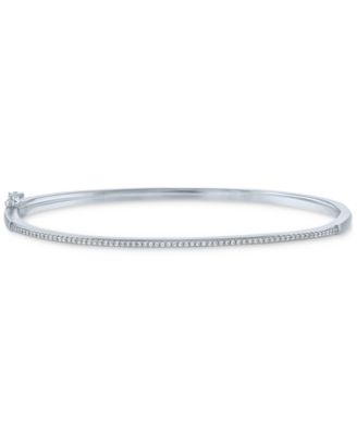 2-Pc. Set Diamond Bangle Bracelet (1/5 ct. t.w.) & Curb Link Chain Bracelet in Sterling Silver & 14k Gold-Plate