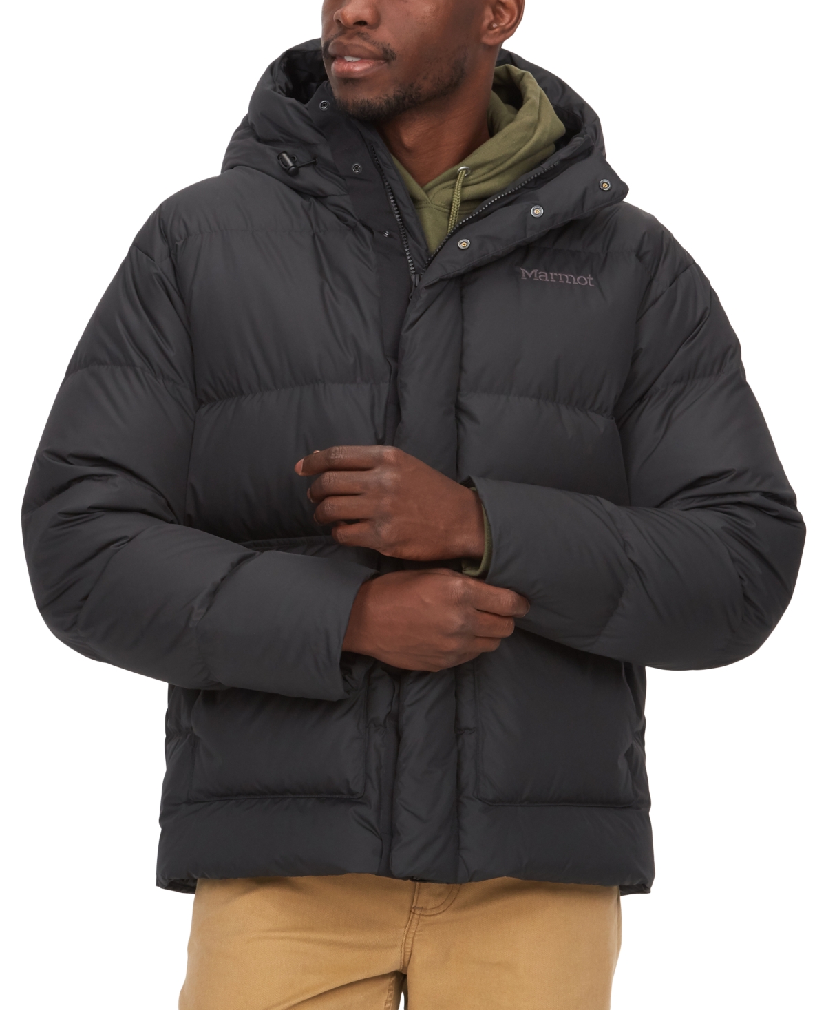 Men's Stockholm Quilted Full-Zip Hooded Down Jacket - Chocolate