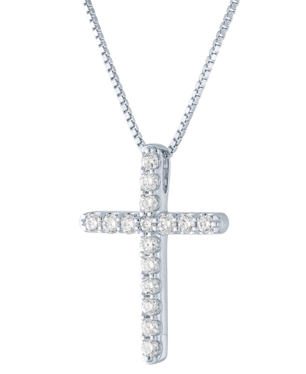Shop Forever Grown Diamonds Lab Grown Diamond Cross Pendant Necklace (1/2 Ct. T.w.) In Sterling Silver, 16" + 2" Extender