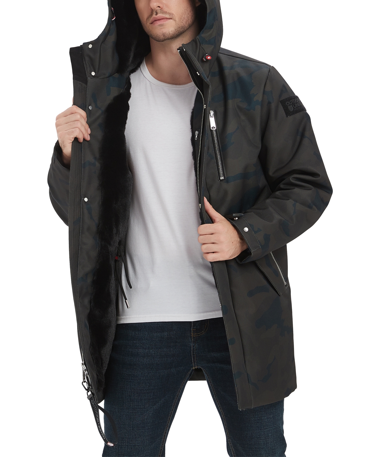 Shop Outdoor United Men's Calvary Twill Faux Fur-lined Parka In Camo