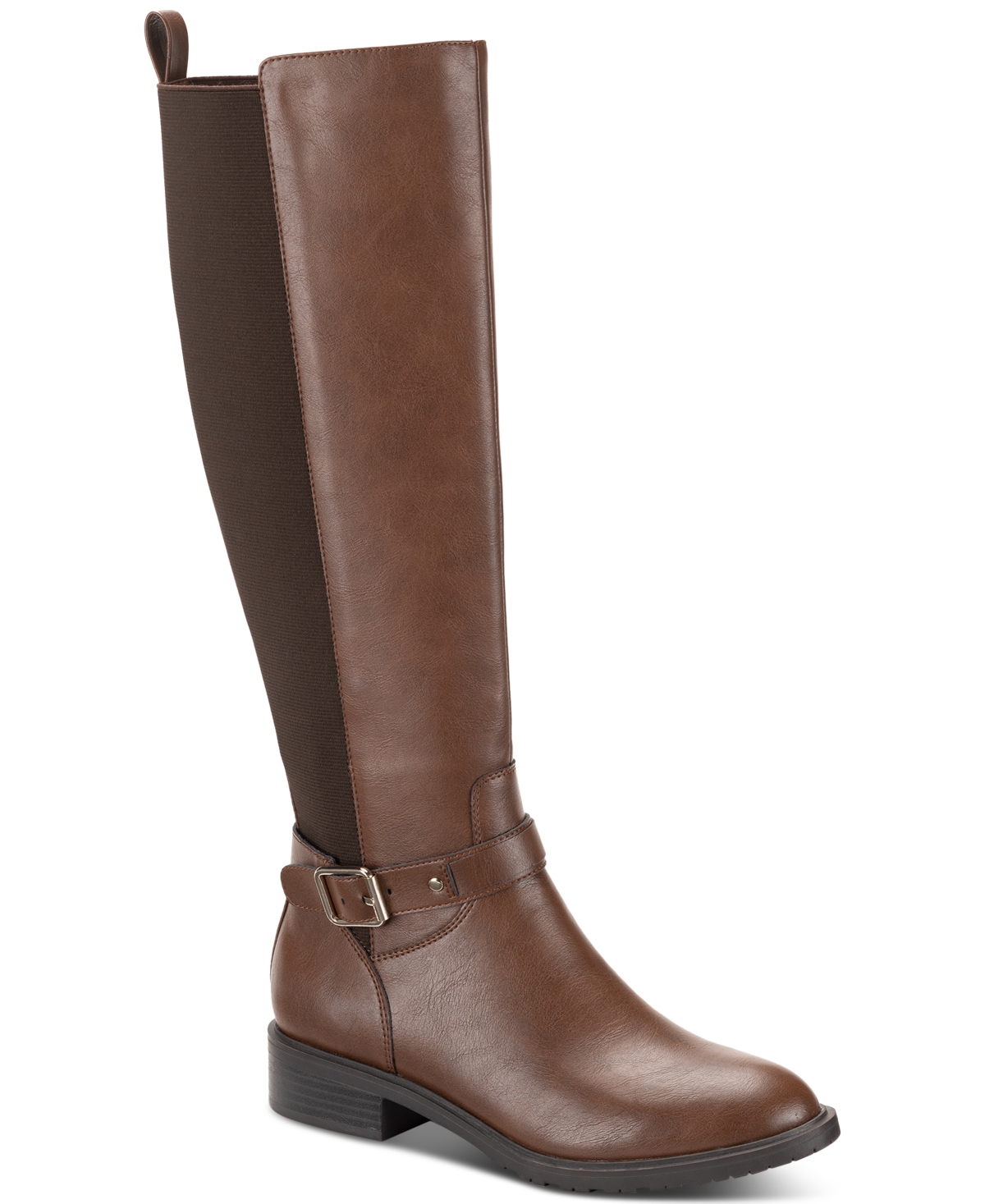 Style & Co Women's Valenciaa Riding Boots, Created For Macy's In Cognac Smooth