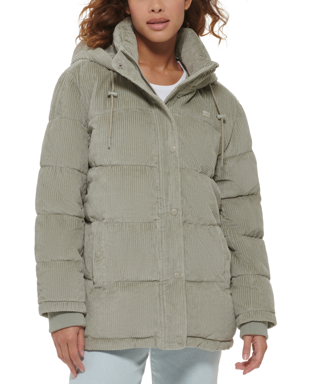 Levi's women's quilted puffer jacket with hood best sale