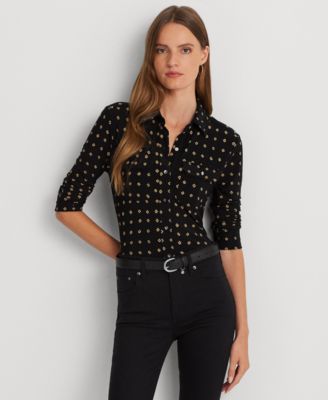 ローレン ラルフローレン LAUREN Ralph Lauren Women's  Geo-Print ストレッチ Jersey Shirt レディー Lauren Ralph Lauren Women's Geo-Print Stretch Jersey Shirt