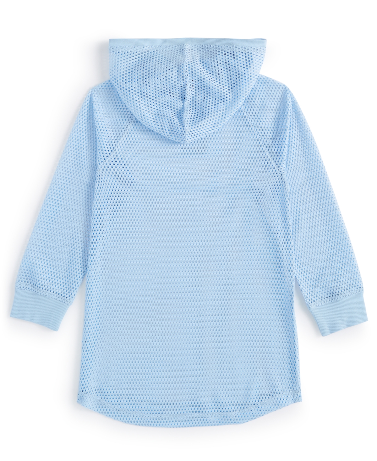 Shop Id Ideology Toddler & Little Girls Mesh Long-sleeve Hooded Cover-up, Created For Macy's In Skysail Blue