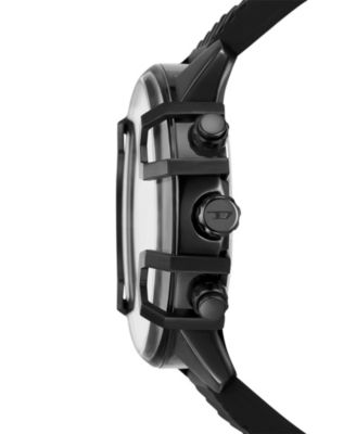 Men's Griffed Chronograph Black Silicone Watch 48mm Gift Set