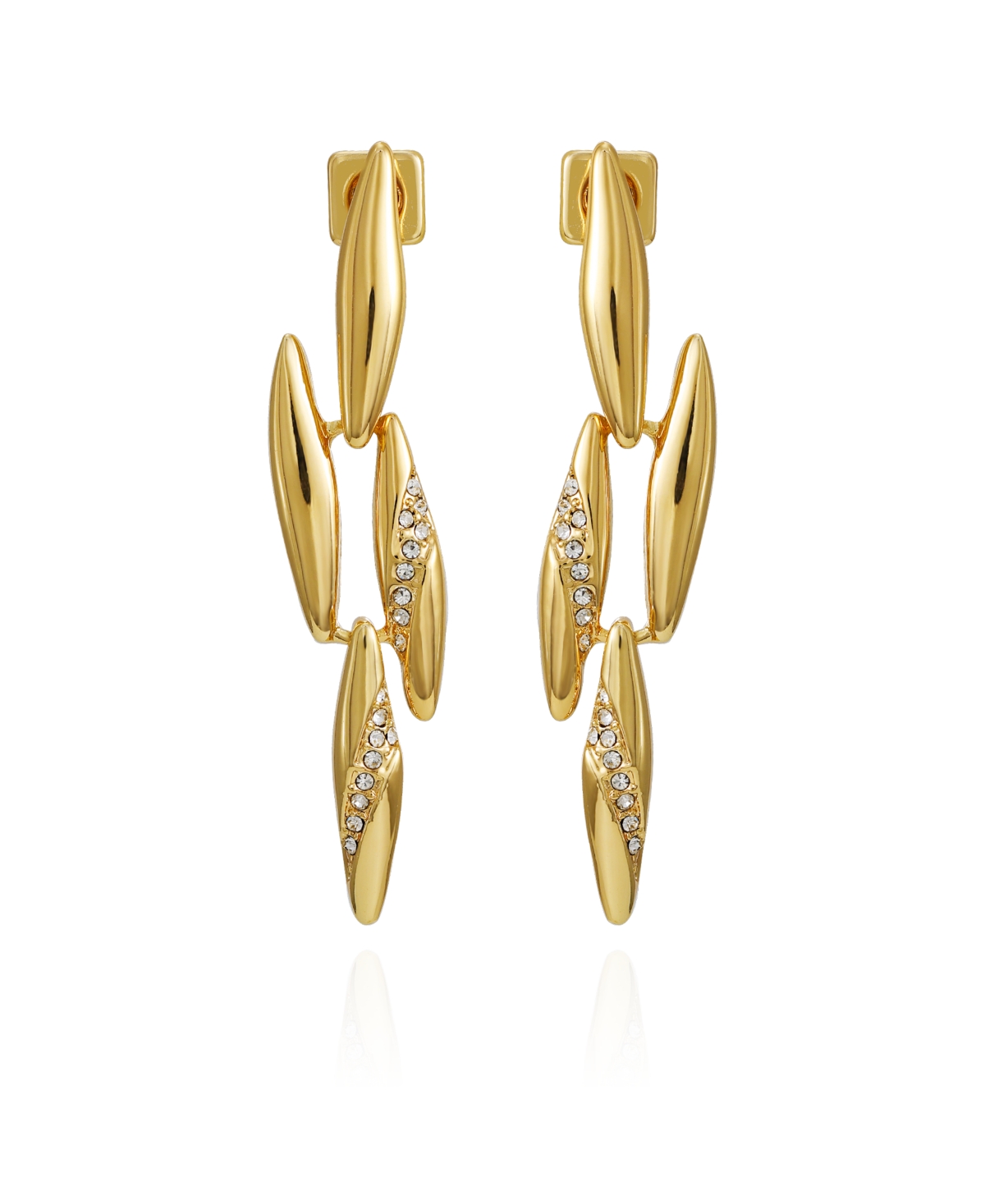 Vince Camuto Gold-tone Glass Stone Chandelier Drop Earrings
