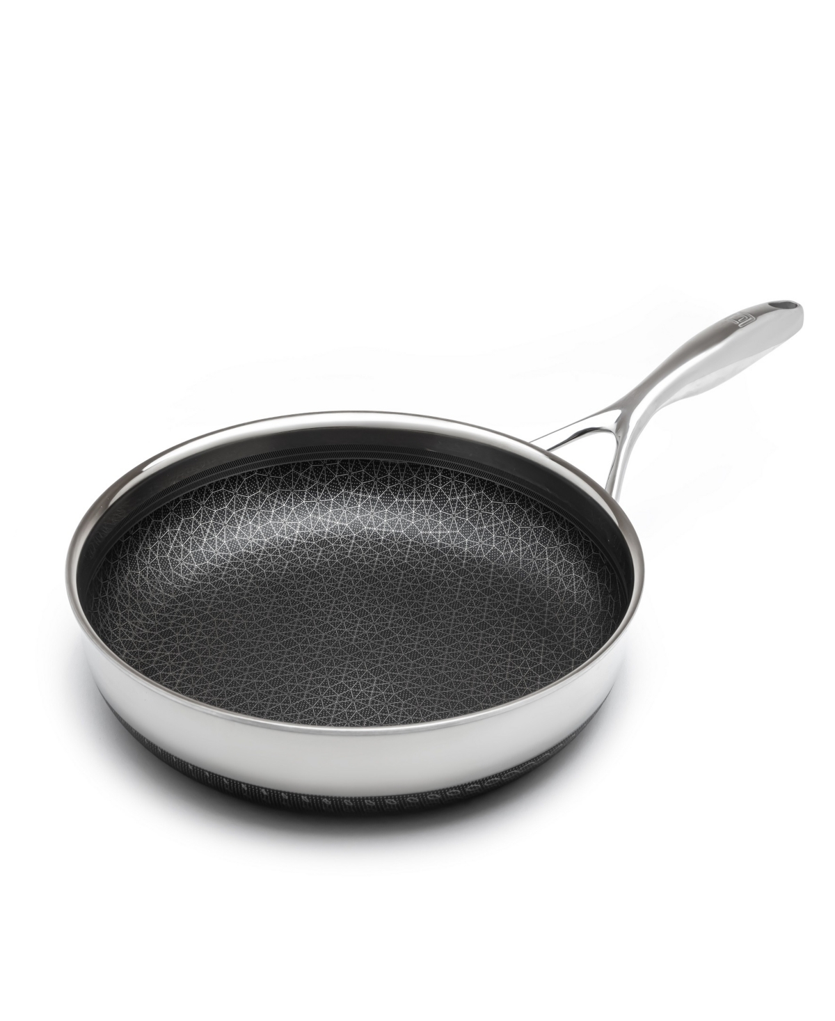 Shop Livwell Diamondclad Stainless Steel Aluminum Core 12" Hybrid Pan In Silver,black