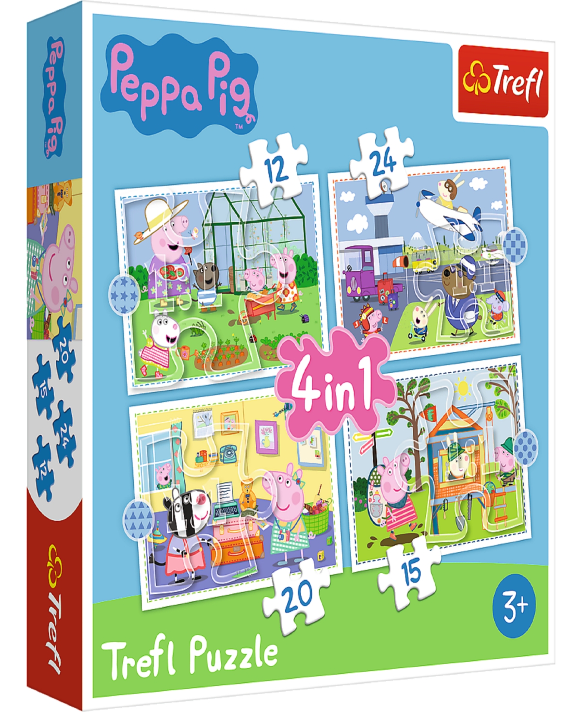 Trefl Kids' Peppa Pig 4 In 1 12, 20, 24, 15 Piece Puzzle In Multi