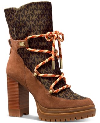 Michael Kors - Culver High-Heel Lug-Sole Cold-Weather Lace-Up Booties